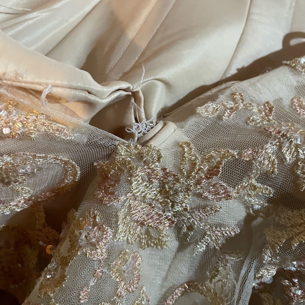 Designer Gold Asymmetrical Strapless Bridal Gown Couture Maggie Sottera 8 NEW - Picture 12 of 13